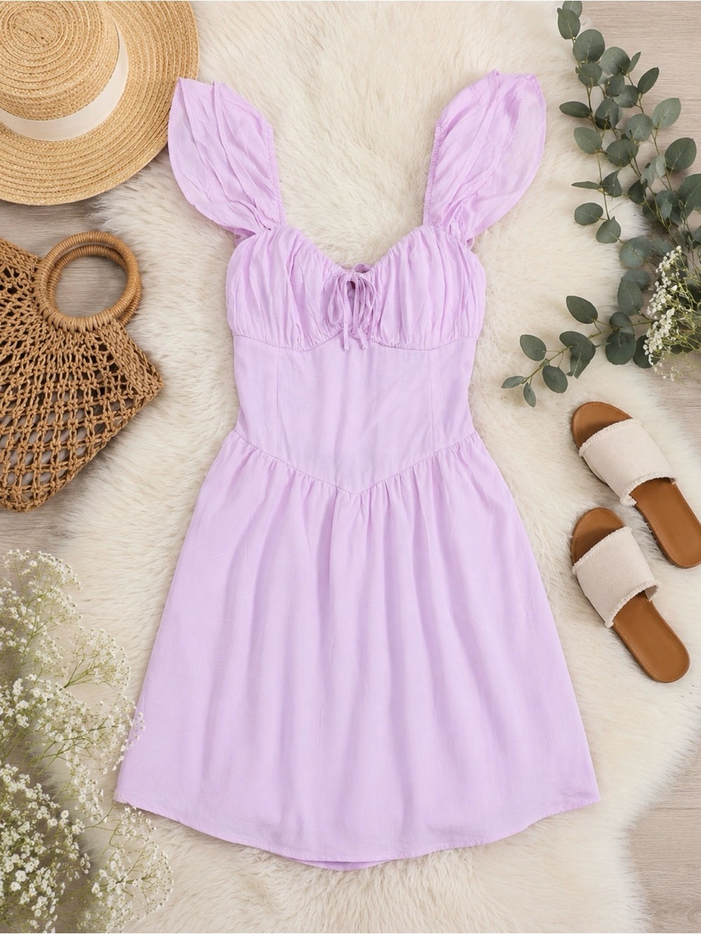 Tie Front Open Back Tie Back Summer Dress